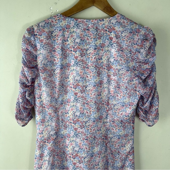 En Saison Lilac Purple V-Neck Floral Midi Dress Cottagecore Feminine Romantic S - Picture 12 of 12